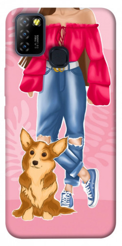 Чехол itsPrint Girl and corgi для Infinix Hot 10 Lite