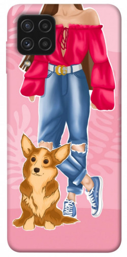 Чехол itsPrint Girl and corgi для Samsung Galaxy A22 4G