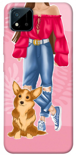 Чехол itsPrint Girl and corgi для Realme C11 (2021)