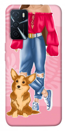 Чохол itsPrint Girl and corgi для Oppo A16s / A16