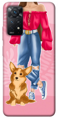 Чехол itsPrint Girl and corgi для Xiaomi Redmi Note 11 Pro 4G/5G