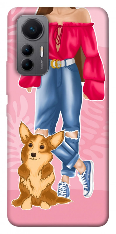 Чехол itsPrint Girl and corgi для Xiaomi 12 Lite, lifestyle, купить оптом с доставкой