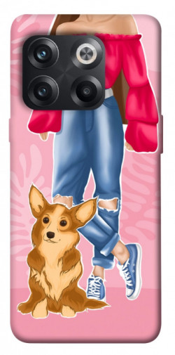 Чехол itsPrint Girl and corgi для OnePlus 10T
