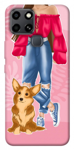 Чехол itsPrint Girl and corgi для Infinix Smart 6
