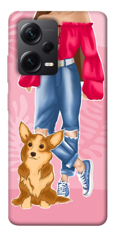 Чехол itsPrint Girl and corgi для Xiaomi Redmi Note 12 Pro+ 5G, lifestyle, купить оптом с доставкой