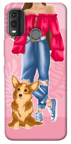Чехол itsPrint Girl and corgi для Nokia G11 Plus