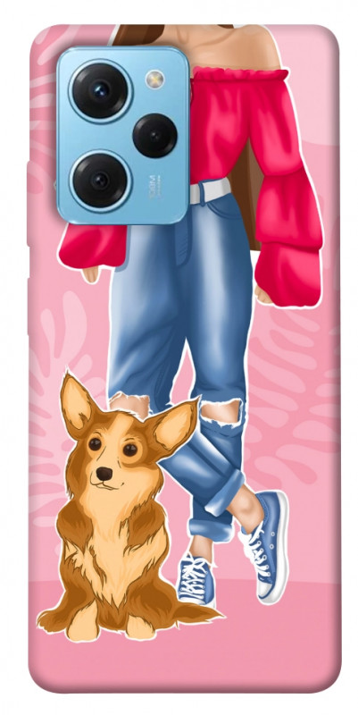 Чехол itsPrint Girl and corgi для Xiaomi Poco X5 Pro 5G, lifestyle, купить оптом с доставкой
