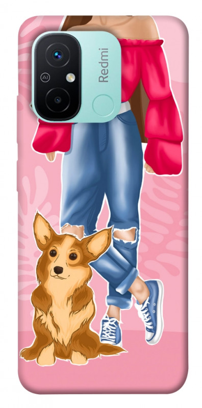 Чехол itsPrint Girl and corgi для Xiaomi Redmi 12C, lifestyle, купить оптом с доставкой
