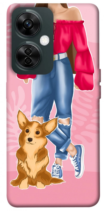 Чехол itsPrint Girl and corgi для OnePlus Nord CE 3 Lite, lifestyle, купить оптом с доставкой