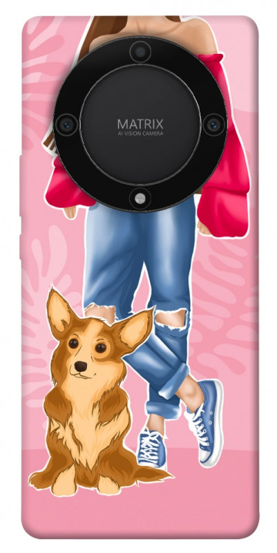Чехол itsPrint Girl and corgi для Huawei Magic5 Lite, lifestyle, купить оптом с доставкой