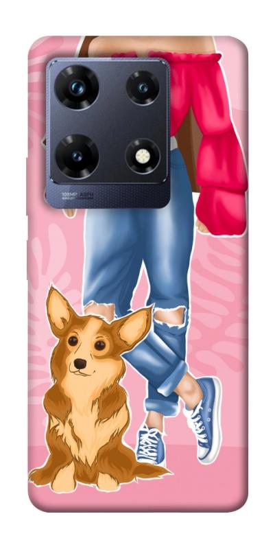 Чохол itsPrint Girl and corgi для Infinix Note 30 Pro, тварини, купити оптом з доставкою