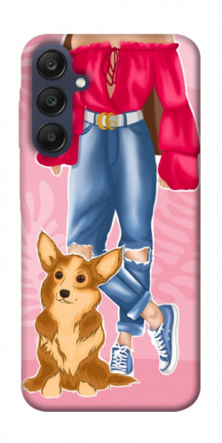 Чехол itsPrint Girl and corgi для Samsung Galaxy A25 5G