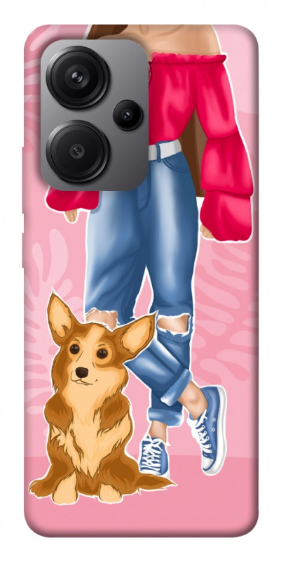 Чехол itsPrint Girl and corgi для Xiaomi Redmi Note 13 Pro+, lifestyle, купить оптом с доставкой
