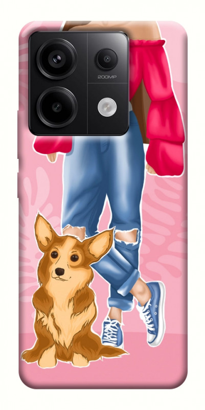 Чехол itsPrint Girl and corgi для Xiaomi Redmi Note 13 Pro 4G, lifestyle, купить оптом с доставкой
