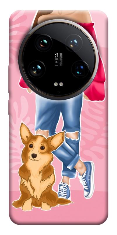Чехол itsPrint Girl and corgi для Xiaomi 14 Ultra, lifestyle, купить оптом с доставкой