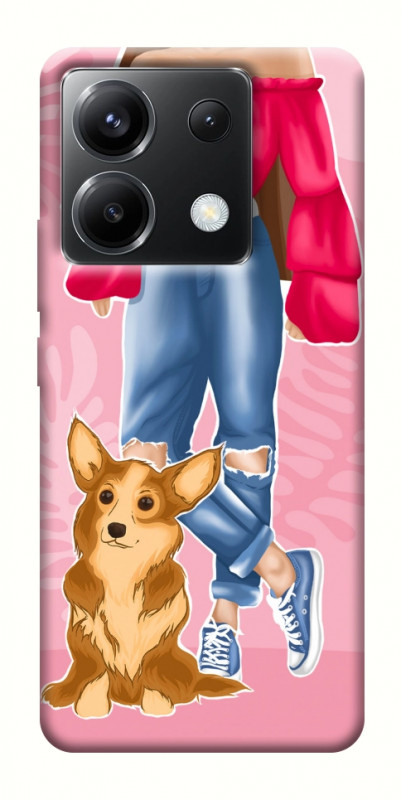 Чехол itsPrint Girl and corgi для Xiaomi Poco X6, lifestyle, купить оптом с доставкой