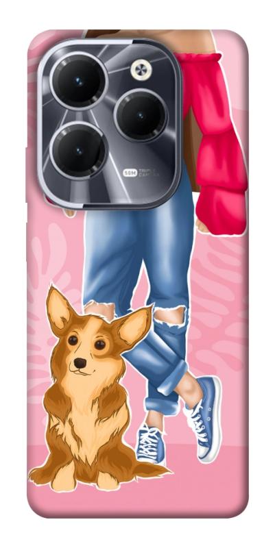 Чохол itsPrint Girl and corgi для Infinix Hot 40, тварини, купити оптом з доставкою