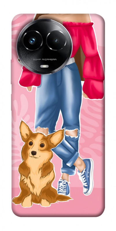 Чехол itsPrint Girl and corgi для Realme C67 4G, lifestyle, купить оптом с доставкой