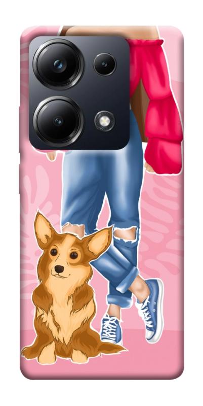 Чехол itsPrint Girl and corgi для Xiaomi Redmi 13 4G / Poco M6 4G, lifestyle, купить оптом с доставкой
