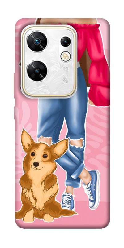 Чохол itsPrint Girl and corgi для Infinix Zero 30 4G, тварини, купити оптом з доставкою