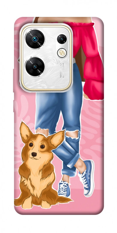 Чохол itsPrint Girl and corgi для Infinix Zero 30 4G, lifestyle, купити оптом з доставкою