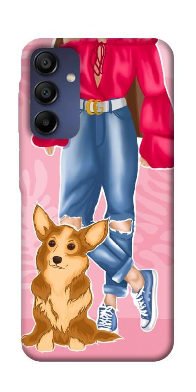 Чохол itsPrint Girl and corgi для Samsung Galaxy A16 4G/5G, тварини, купити оптом з доставкою
