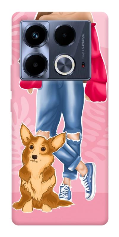 Чохол itsPrint Girl and corgi для Infinix Note 40 4G, тварини, купити оптом з доставкою