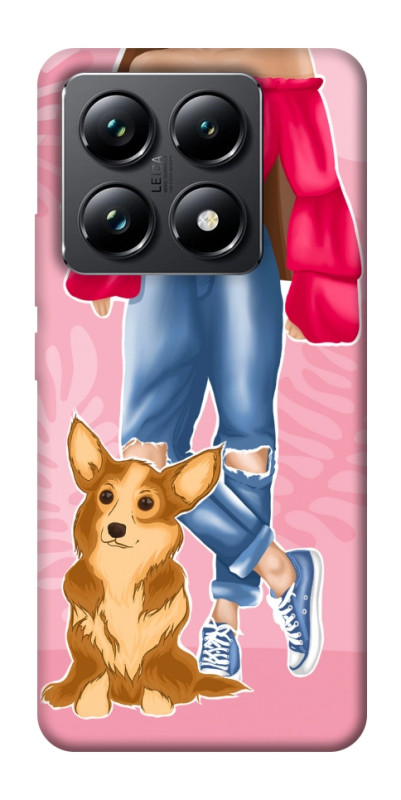 Чехол itsPrint Girl and corgi для Xiaomi 14T Pro, lifestyle, купить оптом с доставкой