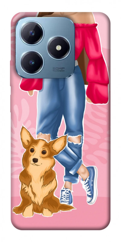 Чехол itsPrint Girl and corgi для Realme C63 4G, lifestyle, купить оптом с доставкой