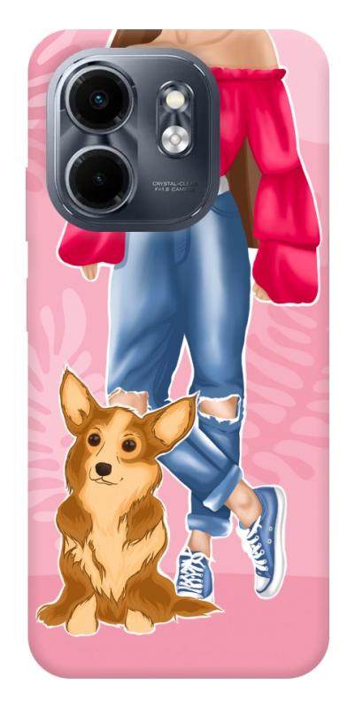 Чехол itsPrint Girl and corgi для Infinix Smart 9 4G / Hot 50i, lifestyle, купить оптом с доставкой