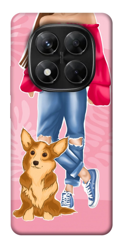 Чехол itsPrint Girl and corgi для Xiaomi Redmi Note 14 Pro 5G, lifestyle, купить оптом с доставкой