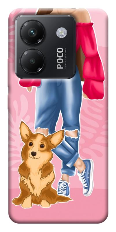 Чехол itsPrint Girl and corgi для Xiaomi Poco M7 Pro 5G, lifestyle, купить оптом с доставкой