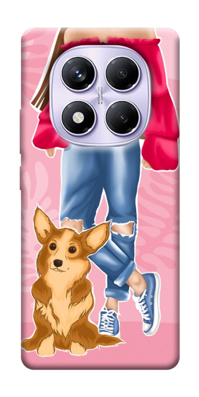 Чехол itsPrint Girl and corgi для Xiaomi Poco X7, lifestyle, купить оптом с доставкой