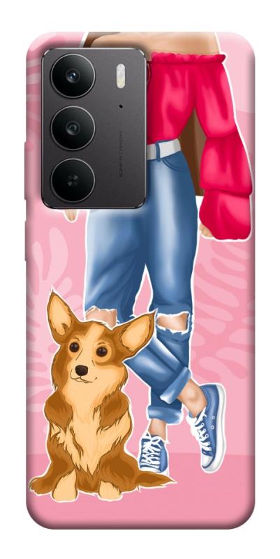 Чохол itsPrint Girl and corgi для Realme C75, тварини, купити оптом з доставкою