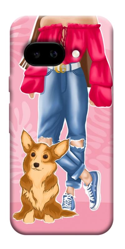 Чехол itsPrint Girl and corgi для Google Pixel 9a, lifestyle, купить оптом с доставкой