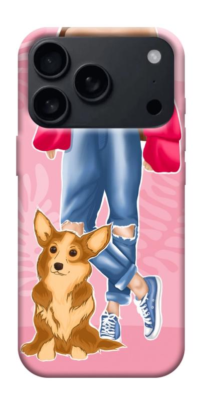 Чехол itsPrint Girl and corgi для Apple iPhone 17 Pro Max (6.9"), lifestyle, купить оптом с доставкой
