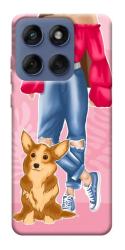 Чехол itsPrint Girl and corgi для Motorola Edge 60 Fusion