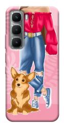 Чохол itsPrint Girl and corgi для Infinix Hot 60i