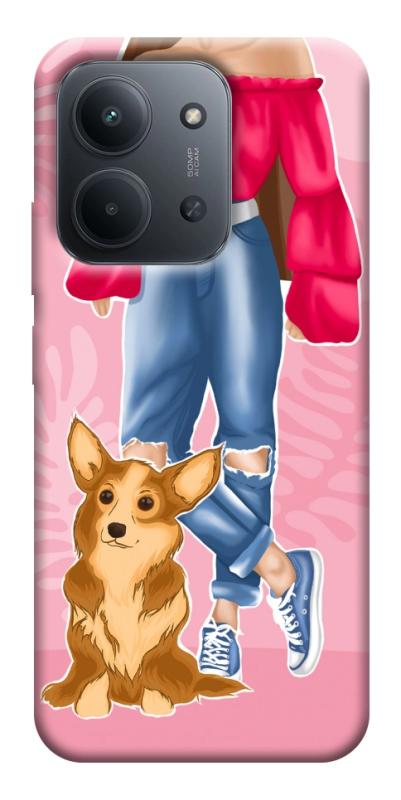 Чехол itsPrint Girl and corgi для Xiaomi Redmi 15C (EU), lifestyle, купить оптом с доставкой