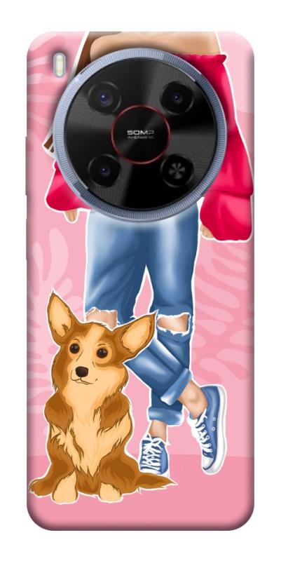 Чехол itsPrint Girl and corgi для ZTE Nubia V70 Max, lifestyle, купить оптом с доставкой