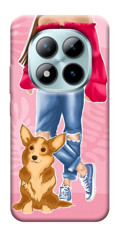 Чехол itsPrint Girl and corgi для Xiaomi Redmi Note 15 Pro+ 5G, lifestyle, купить оптом с доставкой