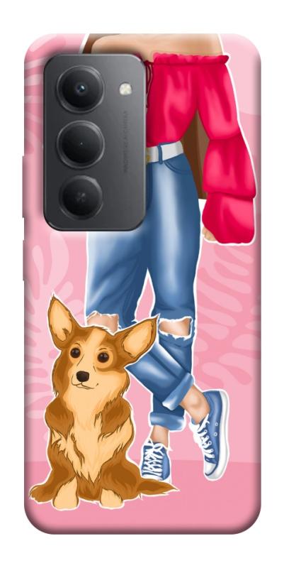 Чехол itsPrint Girl and corgi для Xiaomi Redmi 15 (Global), lifestyle, купить оптом с доставкой