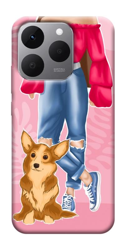 Чехол itsPrint Girl and corgi для Realme 15T, lifestyle, купить оптом с доставкой