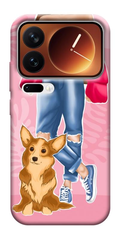 Чехол itsPrint Girl and corgi для Xiaomi 17 Pro Max, lifestyle, купить оптом с доставкой