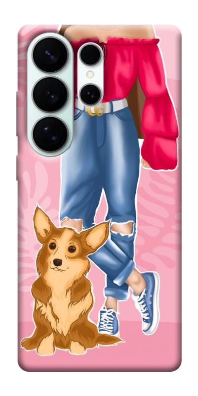 Чехол itsPrint Girl and corgi для Samsung Galaxy S26 Ultra, lifestyle, купить оптом с доставкой