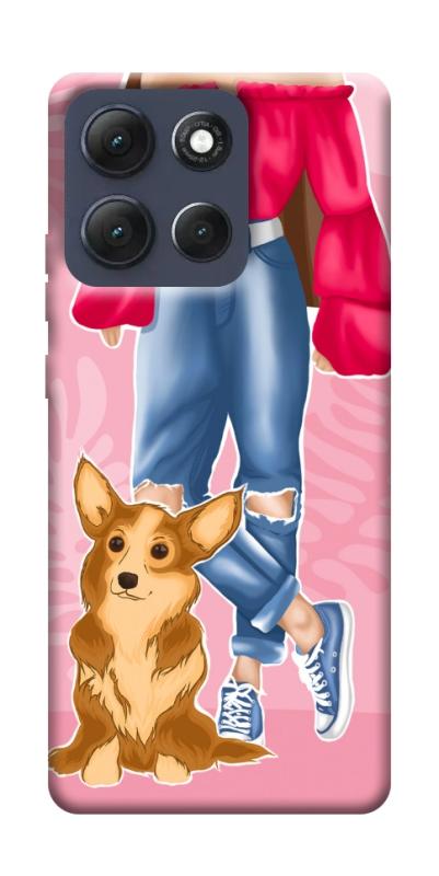 Чохол itsPrint Girl and corgi для Motorola Moto G86 Power, lifestyle, купити оптом з доставкою