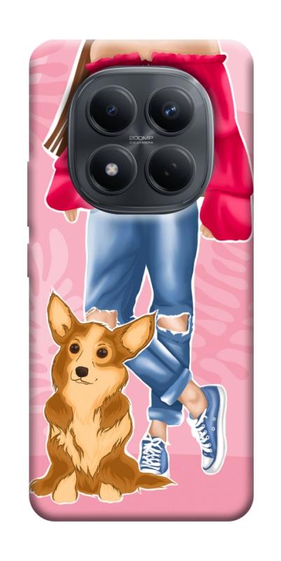 Чехол itsPrint Girl and corgi для Xiaomi Redmi Note 15 Pro 4G, lifestyle, купить оптом с доставкой