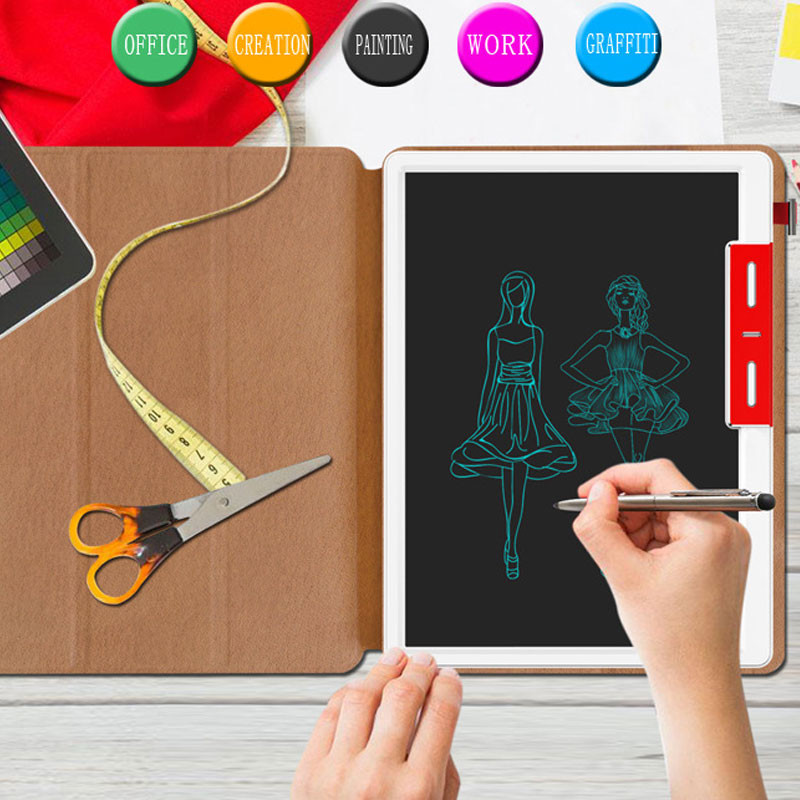 Планшет для малювання LCD color blocked 10,1 дюймів with leather case на малюнкі №7