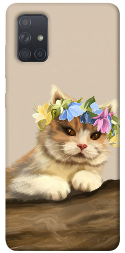 Чехол itsPrint Cat in flowers для Samsung Galaxy A71