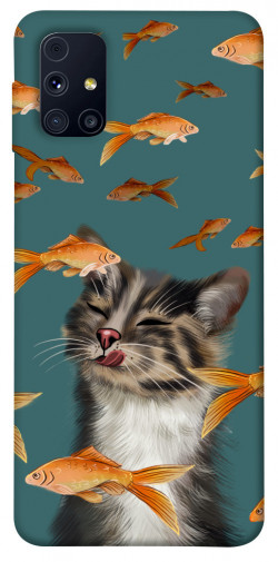 Чехол itsPrint Cat with fish для Samsung Galaxy M31s